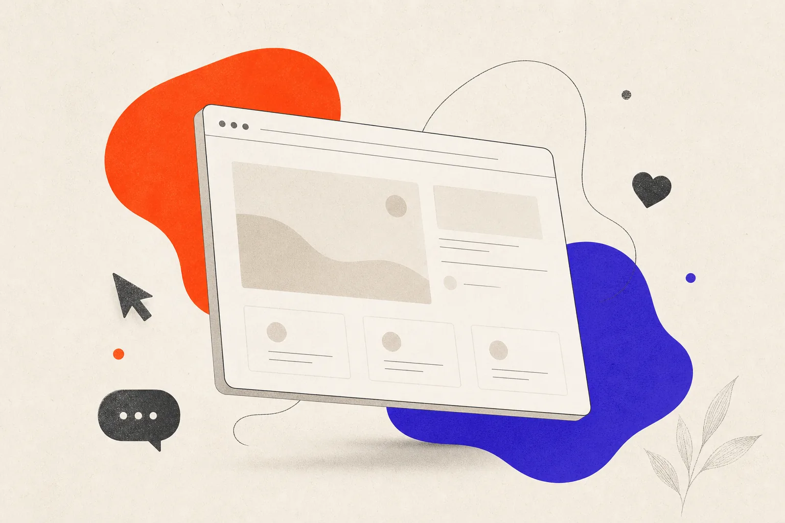 Ilustração de uma base de site profissional montada a partir das informações do negócio